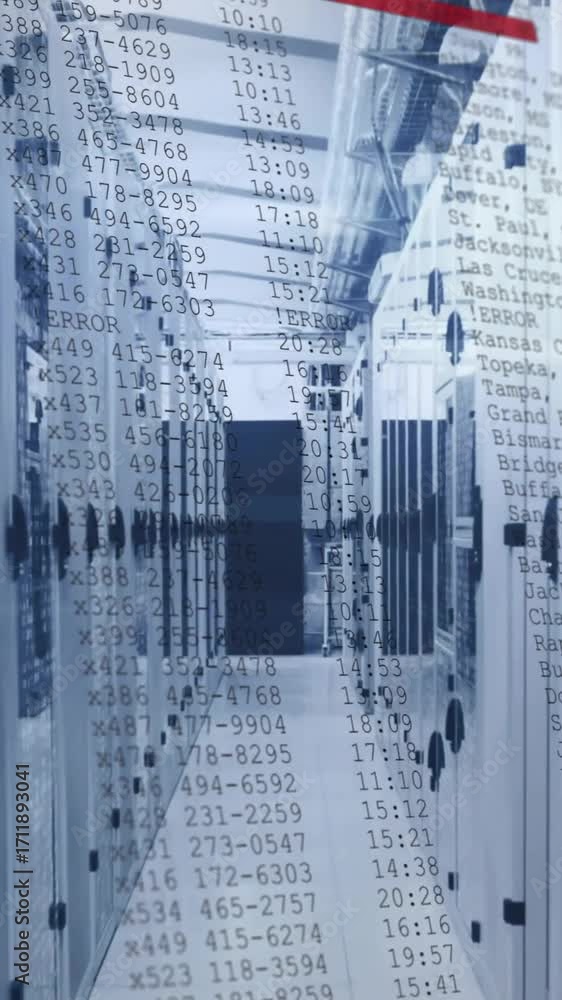 Aufkleber animation of data processing over computer servers