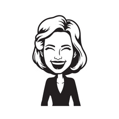 Beautiful Woman in Formal Dress Black and White Illustration Vector Art Design