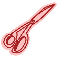 Scissors outline icon for sewing, fabric cutting, and tailoring design