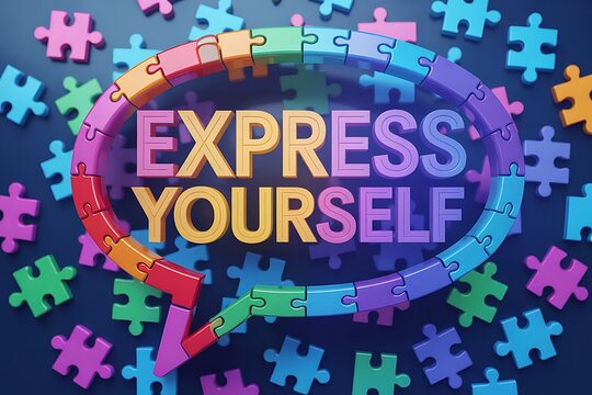 Unlock your potential and express yourself boldly amidst a vibrant puzzle of possibilities, inspiring creativity and individuality