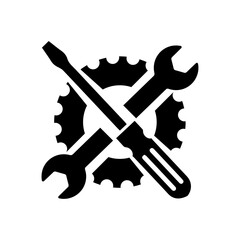 Repair tools icon wrench and screwdriver gear symbol design