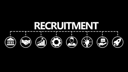 Banner recruitment concept -video with icons