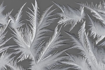 Frost patterns on a gray surface