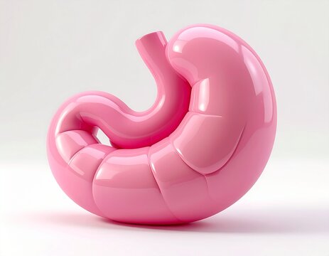 An endearing pink blob character illustration with a sweet, cheerful smile and rosy cheeks, crafted in smooth 3D, radiating pure happiness and playful innocence