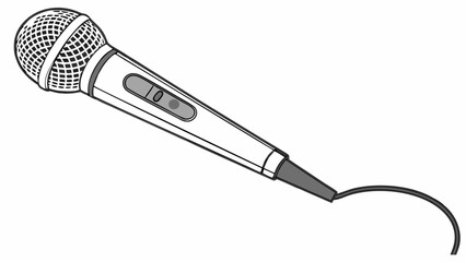 Obraz premium Microphone Illustration Dynamic Mic Audio Equipment Singing Podcast Voice Recording Sound Music Communication Technology Broadcast Interview Performance Studio Presentation Announc.