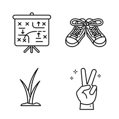 Collection of Football themed icons, including Tactical Board, Laces, Grass Blade, Victory Sign