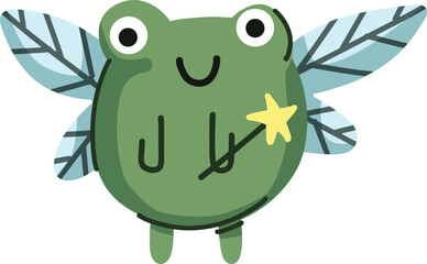 Magical Fairy Frog with a Star Wand