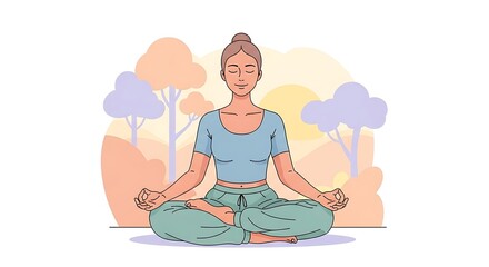 Obraz premium Woman Meditating Outdoors. (1)