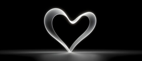 Elegant glowing heart shape on a dark background