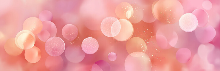 Soft pink background with large round bubbles in blush and rose gold, evoking springtime love and romance. Pastel and romantic, perfect for Valentine's Day. Ultra-realistic photo taken with Canon EOS