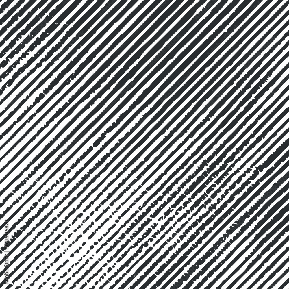Poster abstract black and white diagonal striped pattern with varying thickness and texture.