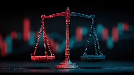 Rusty scales of justice, market fluctuations