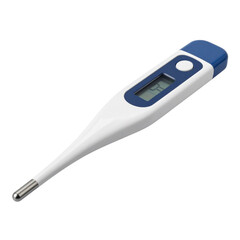Digital Thermometer with LCD Display on Transparent Background for Medical Use