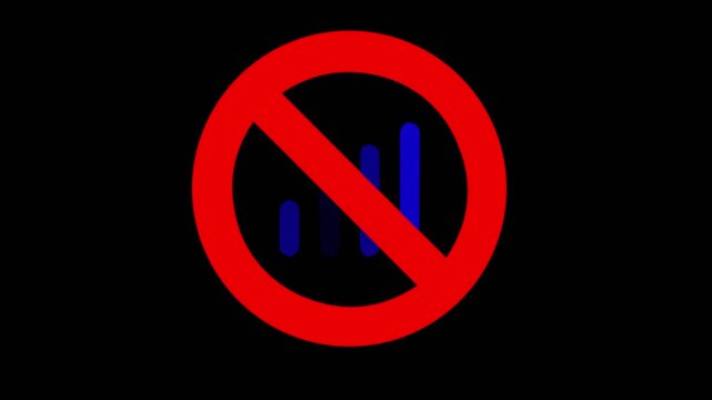 Prohibition, Error, Stop, No Parking, No Entry, No Mark, Symbol, Animation Loop on Transparent Background with Alpha Channel.