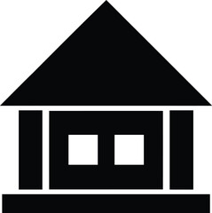 Simple house icon isolated on white background representing home, real estate, construction, or architecture in a minimalist and modern design
