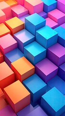 Obraz premium Abstract colorful cubes in layers