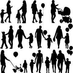 Obraz premium Parent and Child Silhouettes.eps