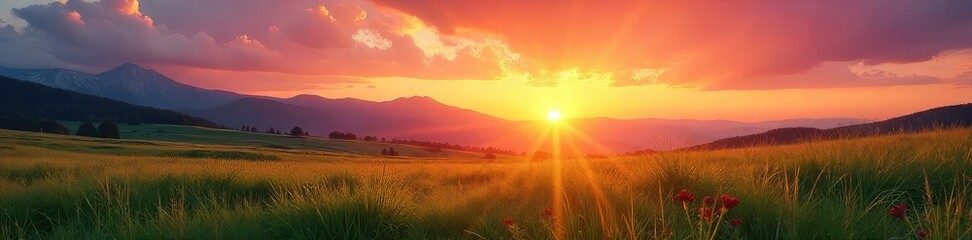 A serene landscape at sunrise, symbolizing a fresh start and the clarity of a new beginning, signifying hope and potential for a fulfilling life , happiness, clarity, mountains
