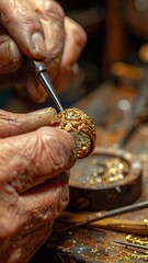 Close-up of hands crafting a gold ring (1)