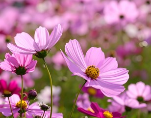 Fototapeta premium Pink cosmos flowers in bloom