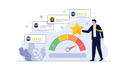 Customer satisfaction levels indicated by star ratings and review feedback.