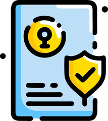 Security Policy Document with Shield Check Icon Vector Illustration