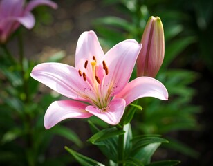 Fototapeta premium Pink lily in garden