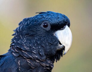 Majestic Black Cockatoo Portrait A Close-Up View