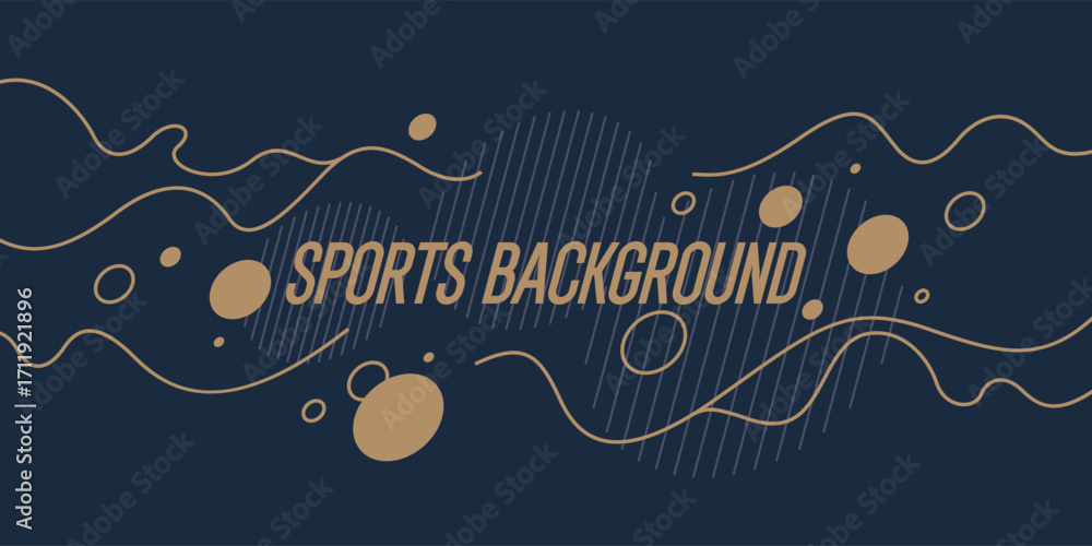 Poster abstract background with golden wavy lines. a composition of simple shapes, a concise and expressive