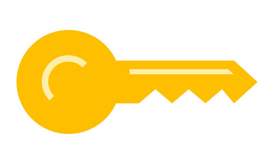 Golden Key Symbol Security, Access, and Unlock Concepts in Minimalist Design