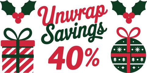 Celebrate holiday savings with festive gifts and a 40% discount offer