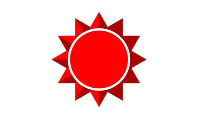 Red Pointed Star with Circle Minimalist Icon