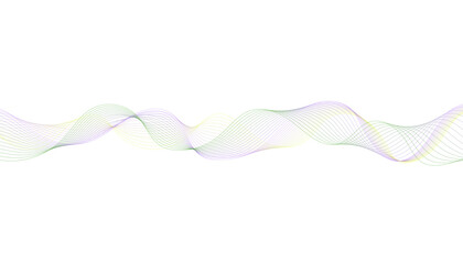 Abstract Gradient Wave Lines Background in Green and Purple Flow