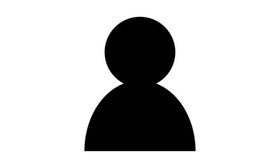 Simple black silhouette icon of a person, representing a user or avatar, on a white background.