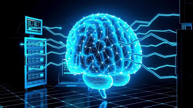 Artificial intelligence brain network ai neural technology machine learning concept design