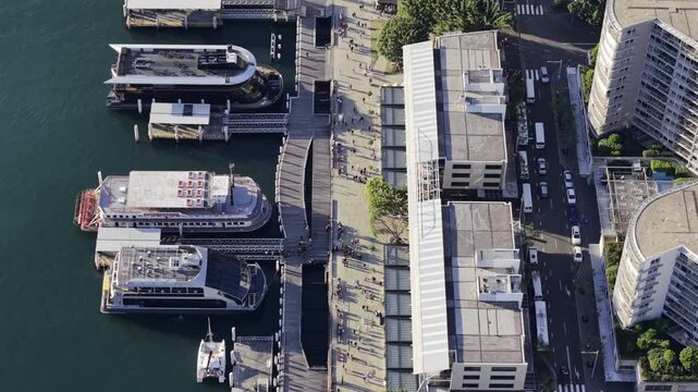 Drone flyover of from Darling Harbour up to Barangaroo in Sydney's CBD