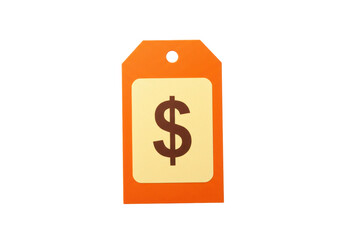 Isolated Sale tag with dollar sign for promotional discounts and shop offers with price
