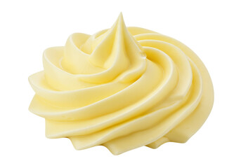 Isolated yellow creamy frosting swirl is perfect for your next dessert image or marketing campaign