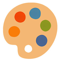 Artistic painter s palette with colorful dabs of paint on a black background