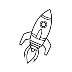 Cartoon Vector Doodle Rocket
