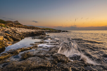 Obraz premium Photos of the sea taken in Puglia, Torre Castiglione. abstract photos of the sea