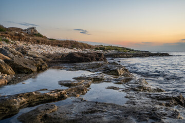Obraz premium Photos of the sea taken in Puglia, Torre Castiglione. abstract photos of the sea