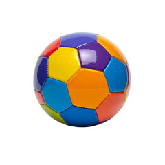 Obraz premium Colorful Futsal Ball on Transparent Background A Glossy, Playful Sphere of Colors
