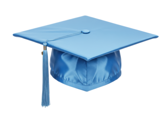 Isolated Light Blue Graduation Cap with Tassel Symbolizing Academic Achievement Ceremony