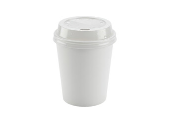 Isolated coffee to go cup with plastic lid ready for branding at coffee shops and retailers