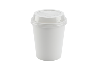 Isolated coffee to go cup with plastic lid ready for branding at coffee shops and retailers
