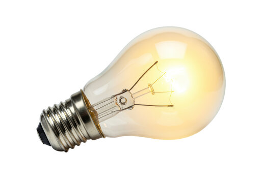Isolated illuminated vintage tungsten filament light bulb, incandescent concept, technology - Powered by Adobe
