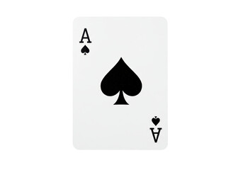 Isolated Ace of Spades playing card for poker, blackjack, and games of chance with high hand