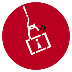 A lock that has been picked with a hook, signifying phishing, theft and data leakage, red