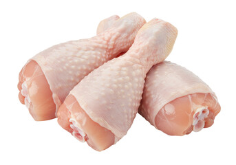 Isolated raw chicken legs ready for cooking preparation, fresh uncooked fowl meat on display